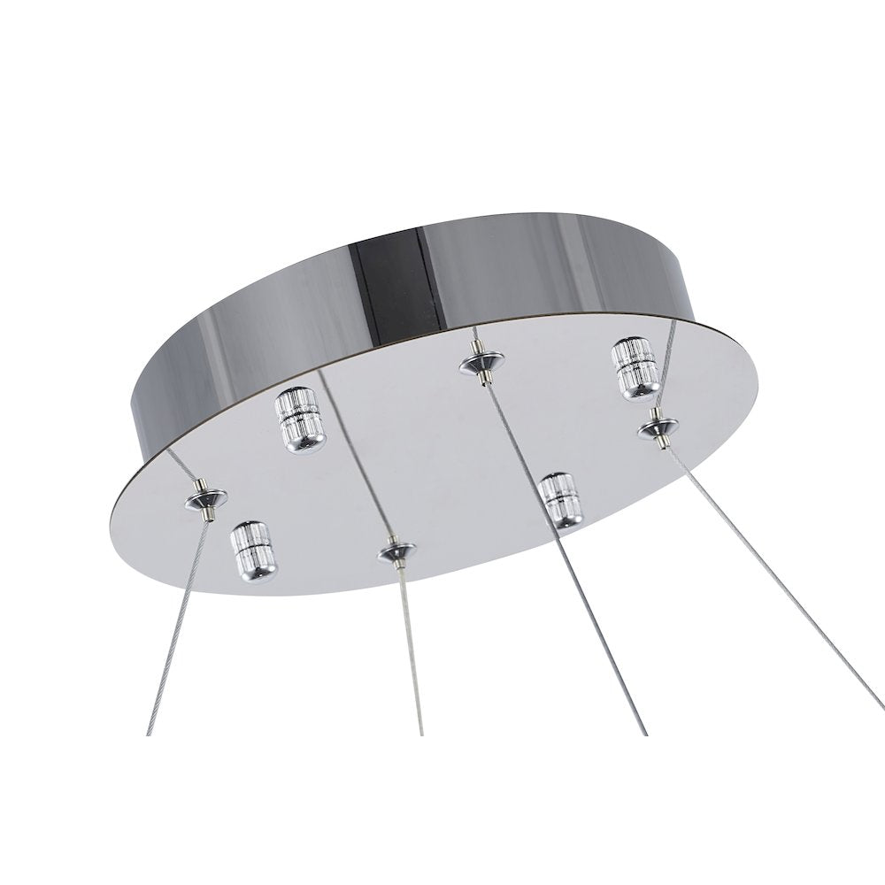 1-Light Chrome LED Chandelier With Clear Crystal Accents