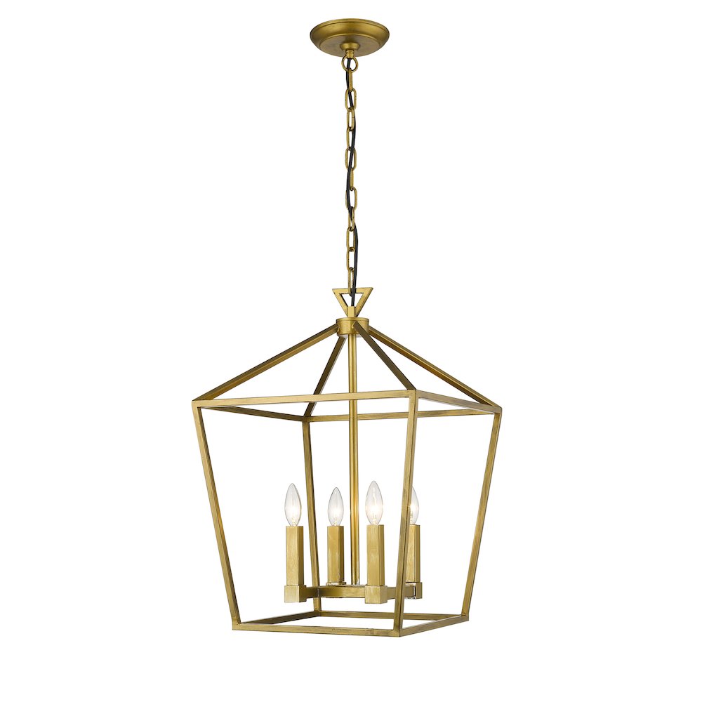 4-Light Gold Metal Chandelier