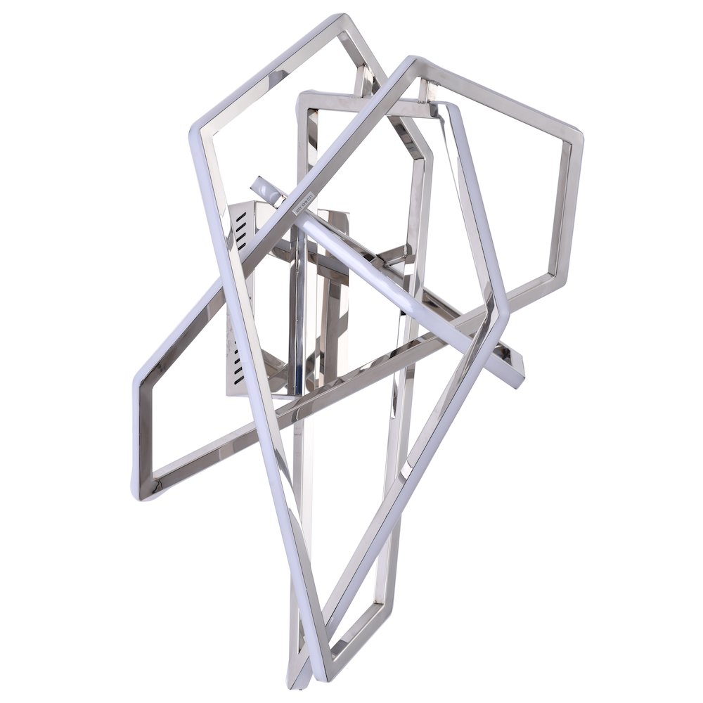 15-Light Chrome Stainless Steel LED Wall Sconce With Acrylic Diffusers