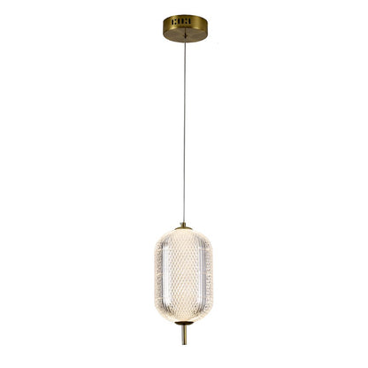 1-Light Brass Dimmable LED Single Pendant With A Clear PC Shade