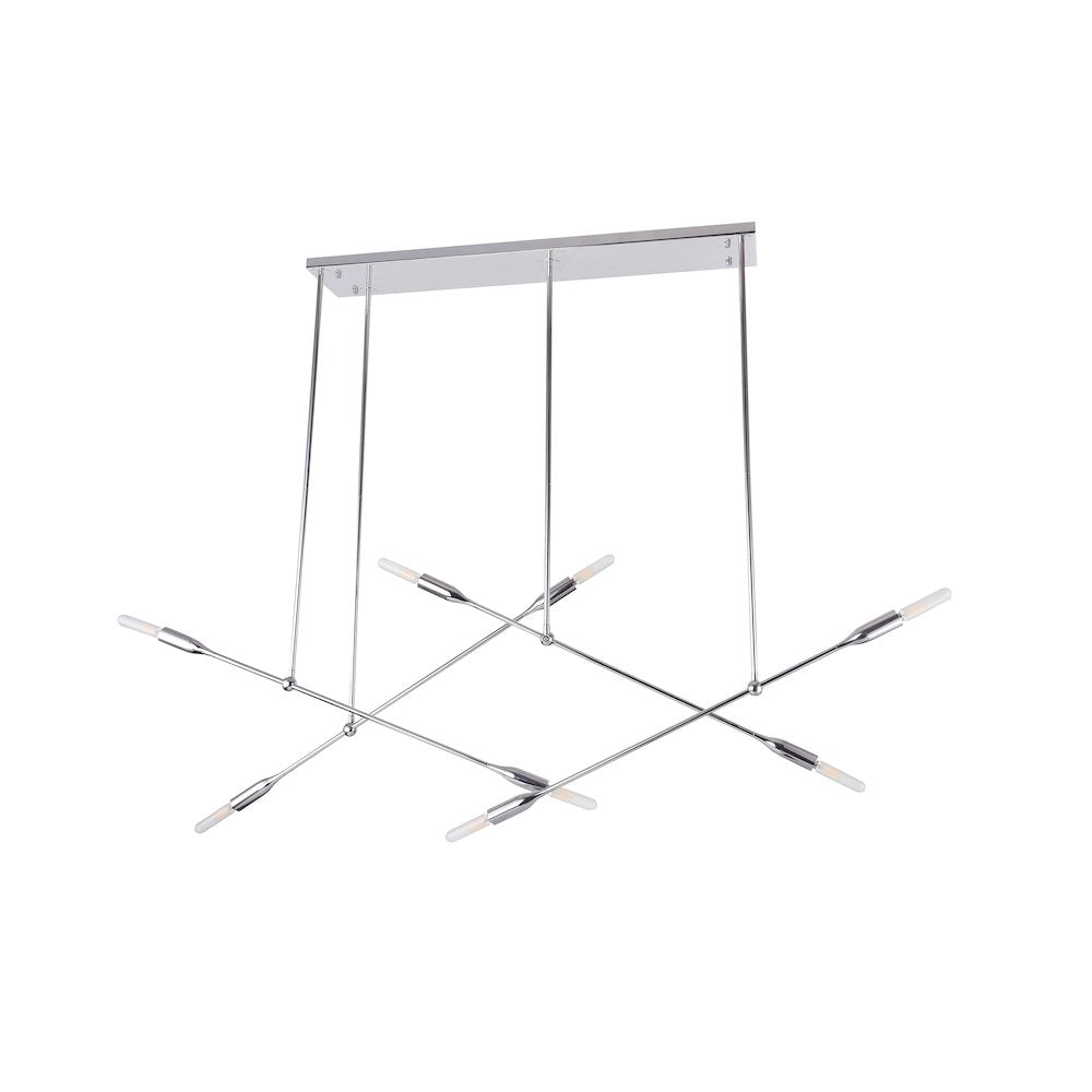 8-Light chrome Iron Stick Island Lighting