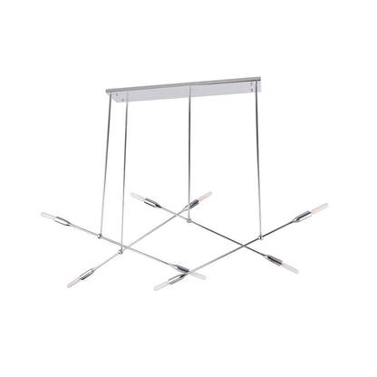 8-Light chrome Iron Stick Island Lighting