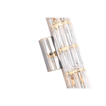 5-Light Chrome Wall Sconce With Clear Crystal Accents