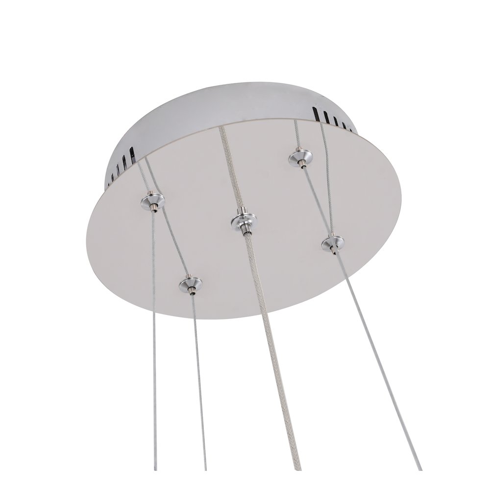 1-Light Chrome LED Chandelier With A Clear Acrylic Beaded Diffuser