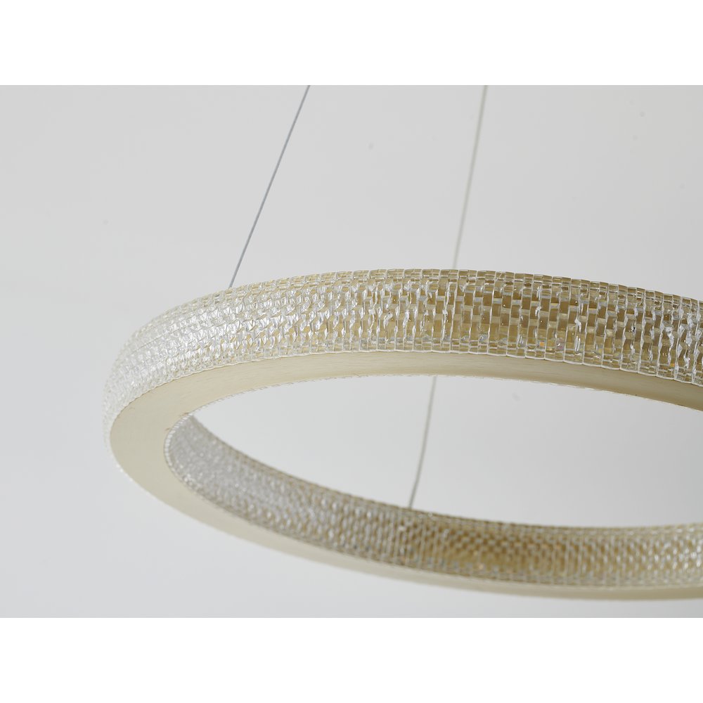 1-Light Sand Gold LED Chandelier With A Clear Acrylic Diffuser