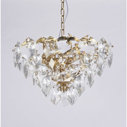 9-Light Gold Chandelier With Clear Crystals