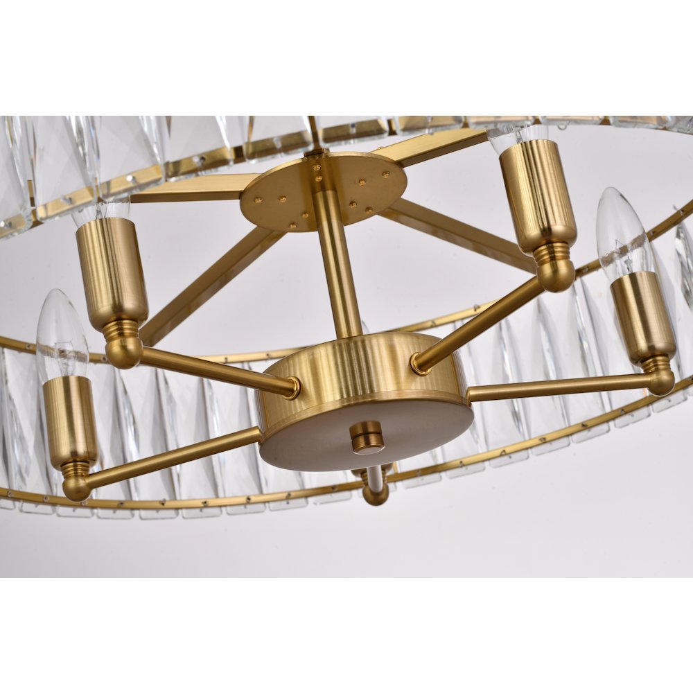 5-Light Gold Chandelier With Clear Crystals