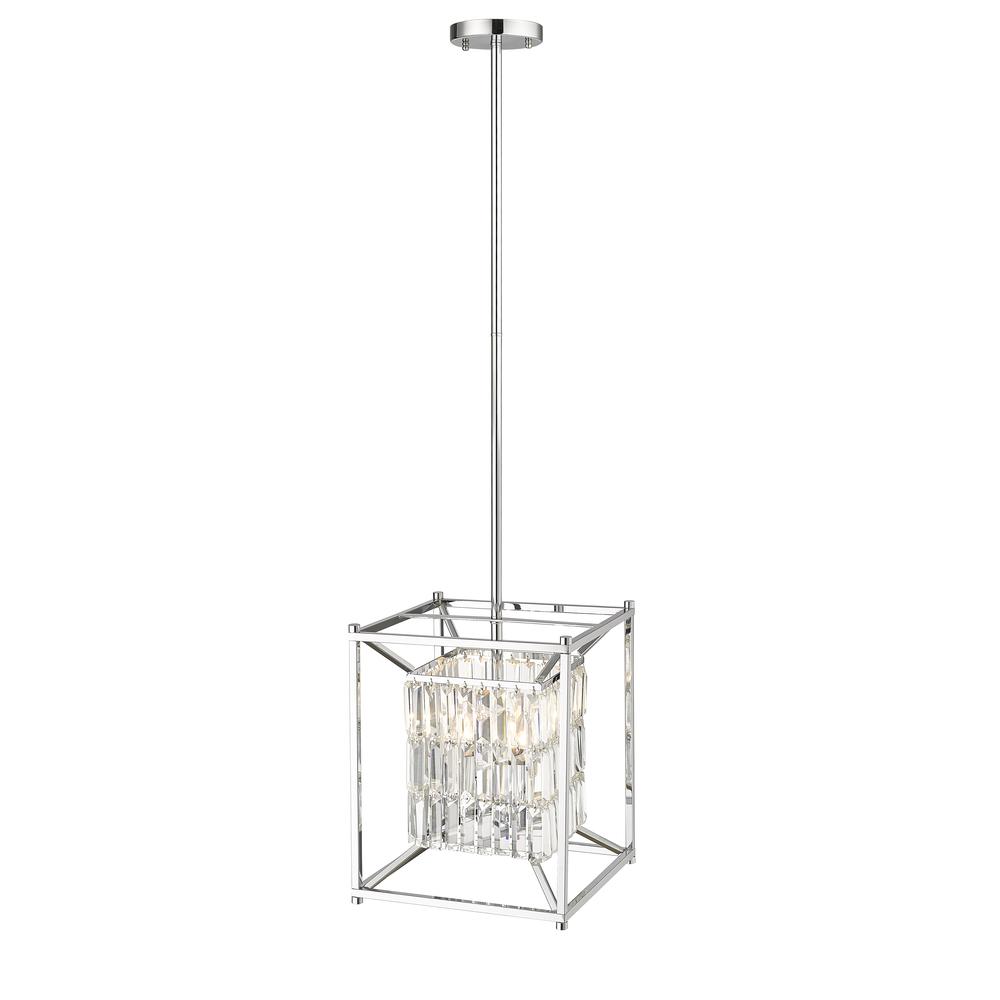 Chandelier Chrome Metal & Crystal