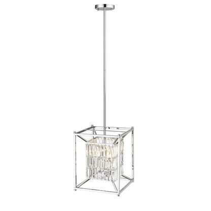 Chandelier Chrome Metal & Crystal