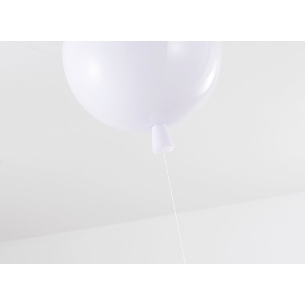 1-Light white acrylic semi flush mount in a balloon shape