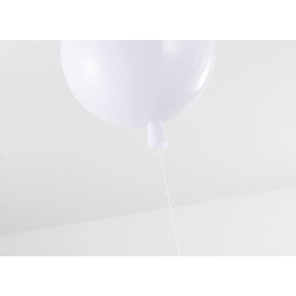 1-Light white acrylic semi flush mount in a balloon shape