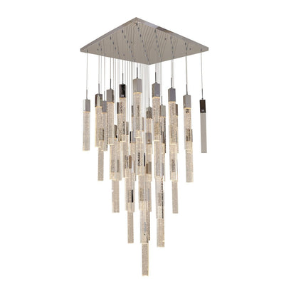 41-Light Chrome Chandelier With A Clear Bubble Crystal