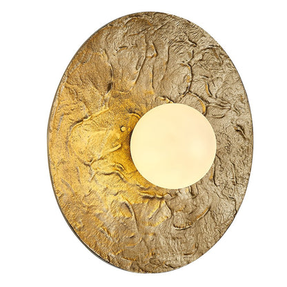 1-Light Brass LED Wall Sconce With An Opal White Glass Shade