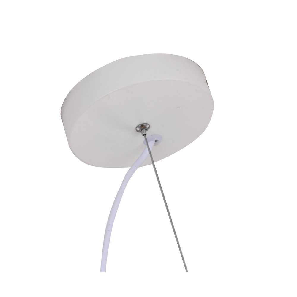 1-Light Shiny Gold Acrylic Chandelier With White Hardware