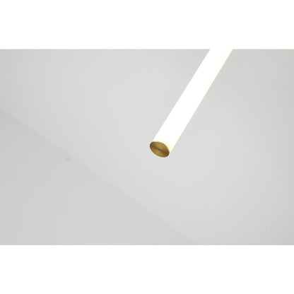 1-Light Gold LED Single Pendant With A White Acrylic Shade