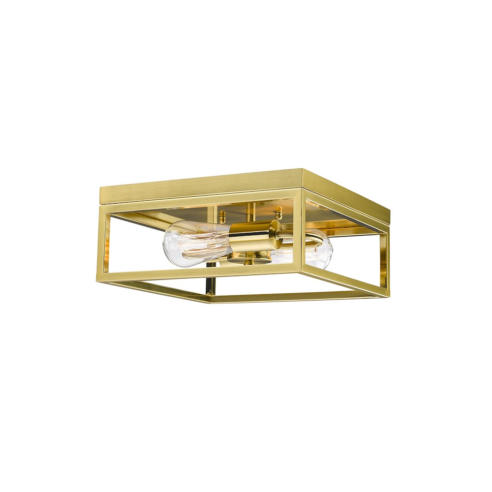 2-Light Gold Metal Flush Mount