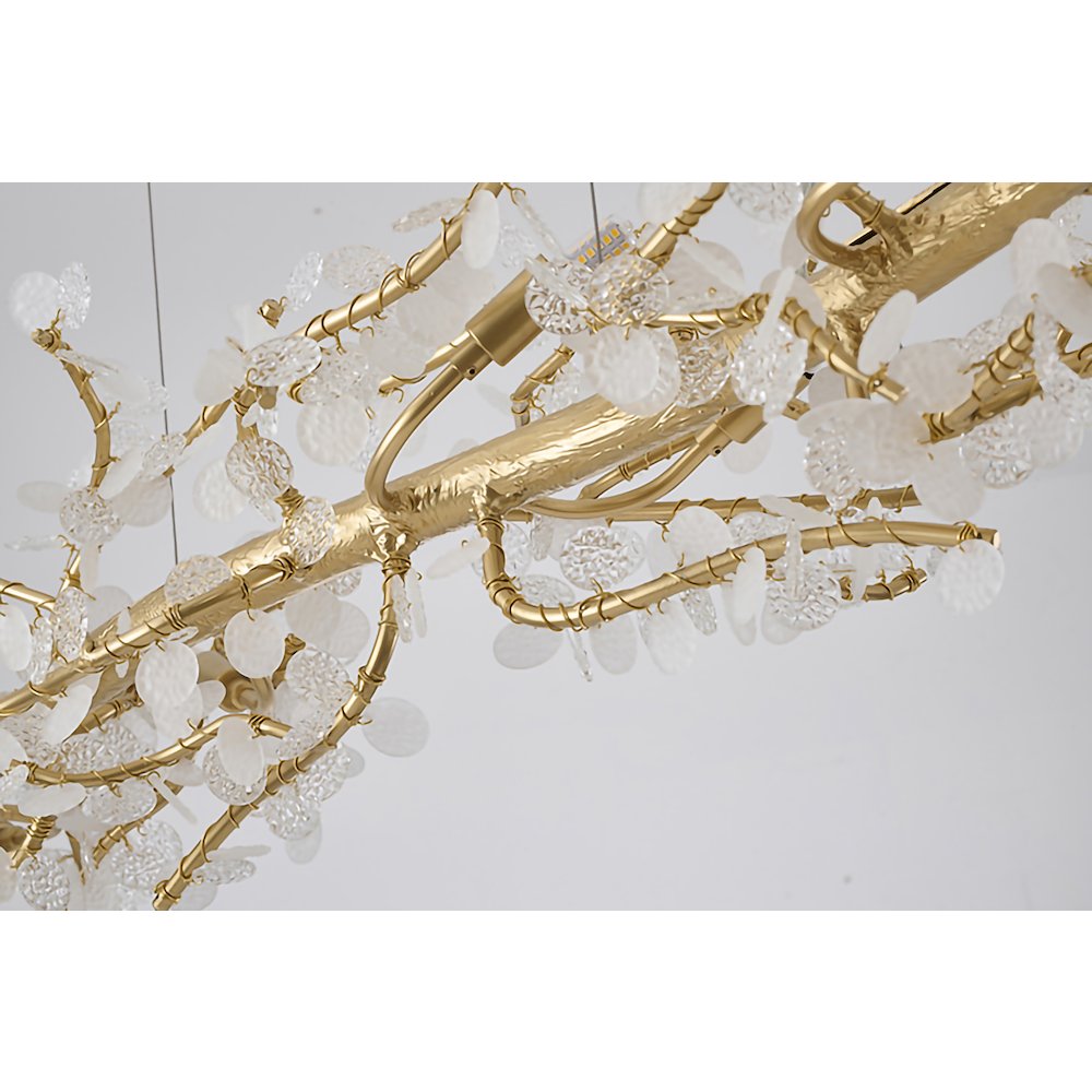 16-Light Gold Aluminum Chandelier With Clear Glass