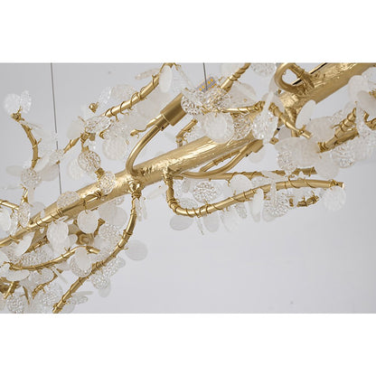 16-Light Gold Aluminum Chandelier With Clear Glass