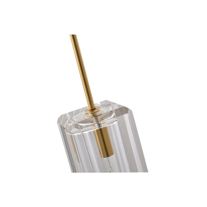 1-Light Copper Single Pendant With A Clear Crystal Shade
