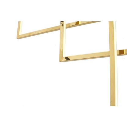 3-Light Gold LED Chandelier With Hanging Box Lights