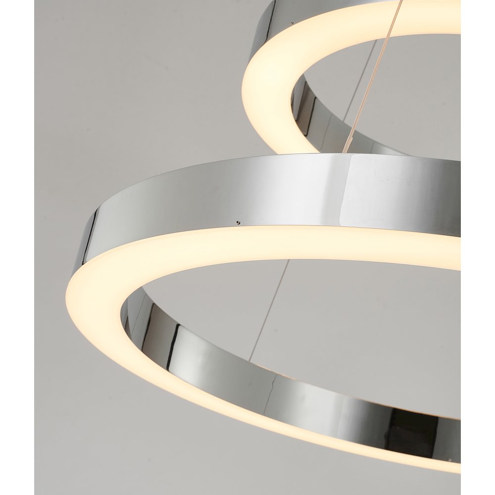 2-Light Chrome Stainless Steel LED Chandelier