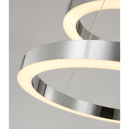 2-Light Chrome Stainless Steel LED Chandelier