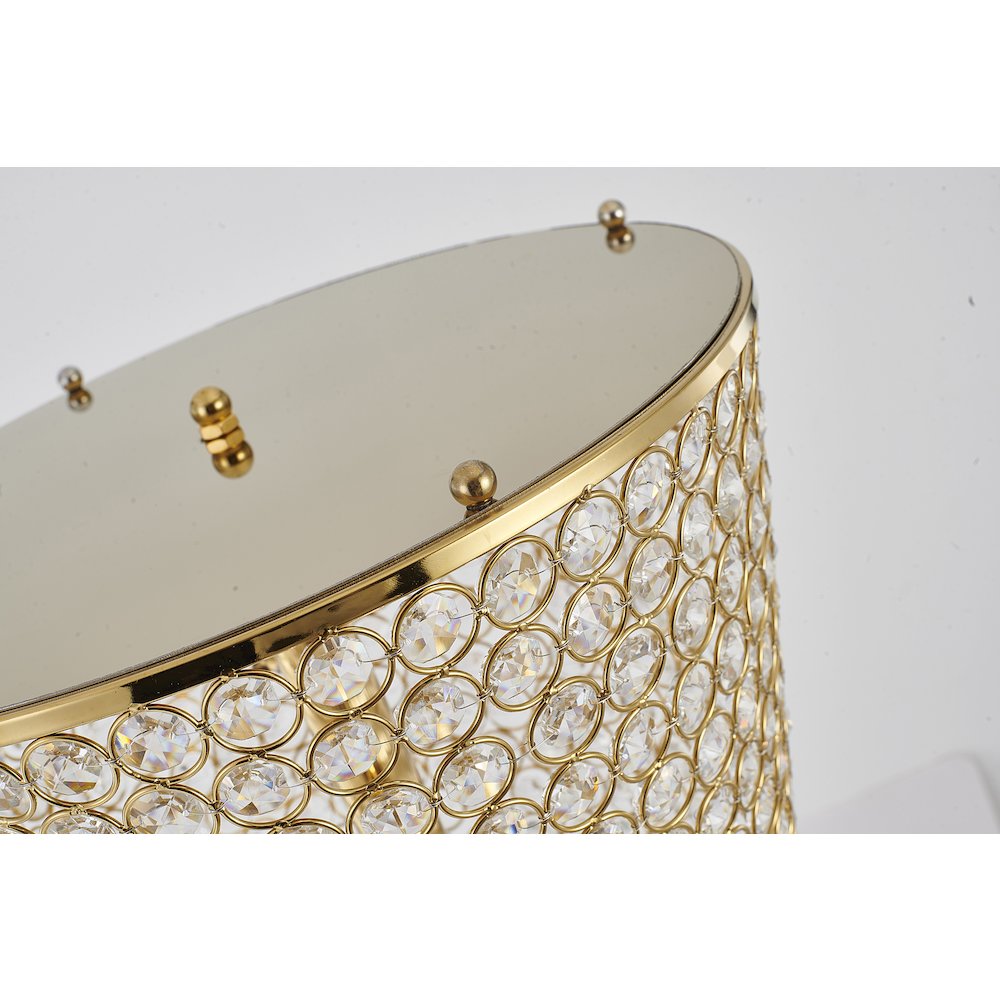 15-Light Gold Floor Lamp With Clear Crystals