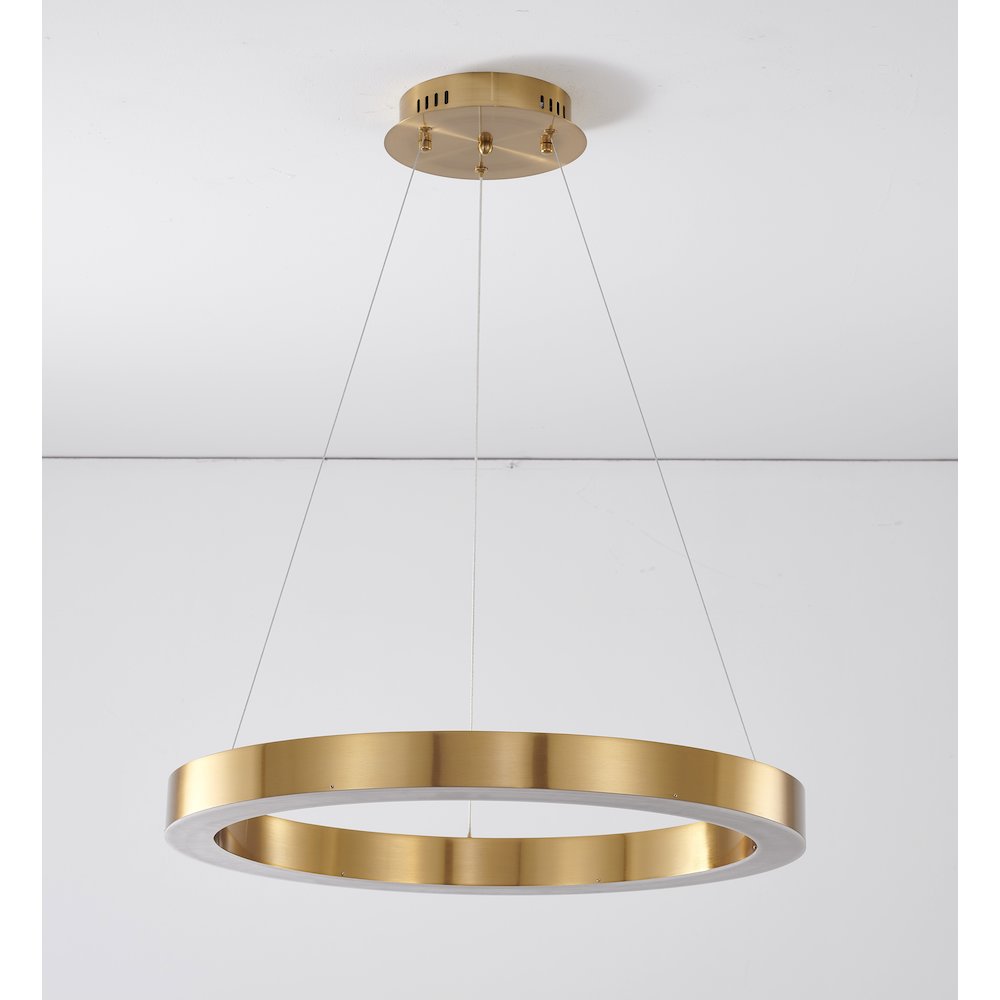 1-Light Gold LED Chandelier With An Acrylic Bottom Len