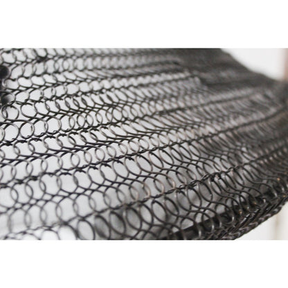 1-Light Satin Black Pendant With A Chain Basket Shade