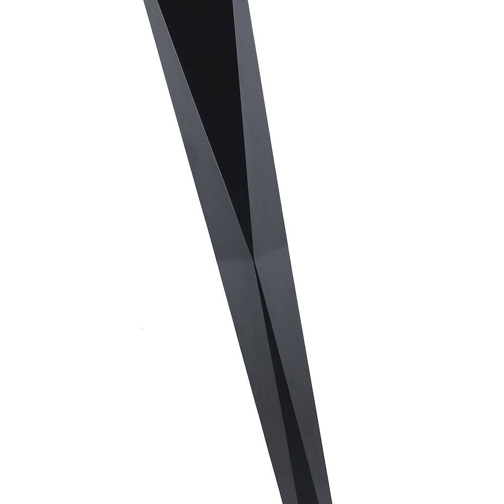 1-Light Black Stainless Steel LED Floor Lamp With A White Acrylic Shade