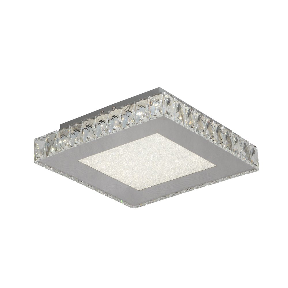1-Light Chrome LED Chandelier With Clear Crystals