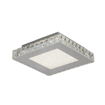 1-Light Chrome LED Chandelier With Clear Crystals