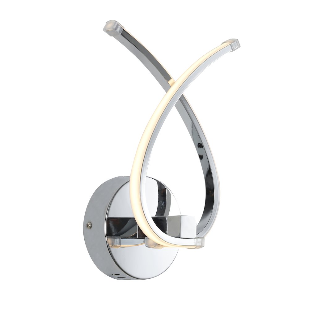 2-Light Chrome Wall Sconce With Acrylic Diffusers