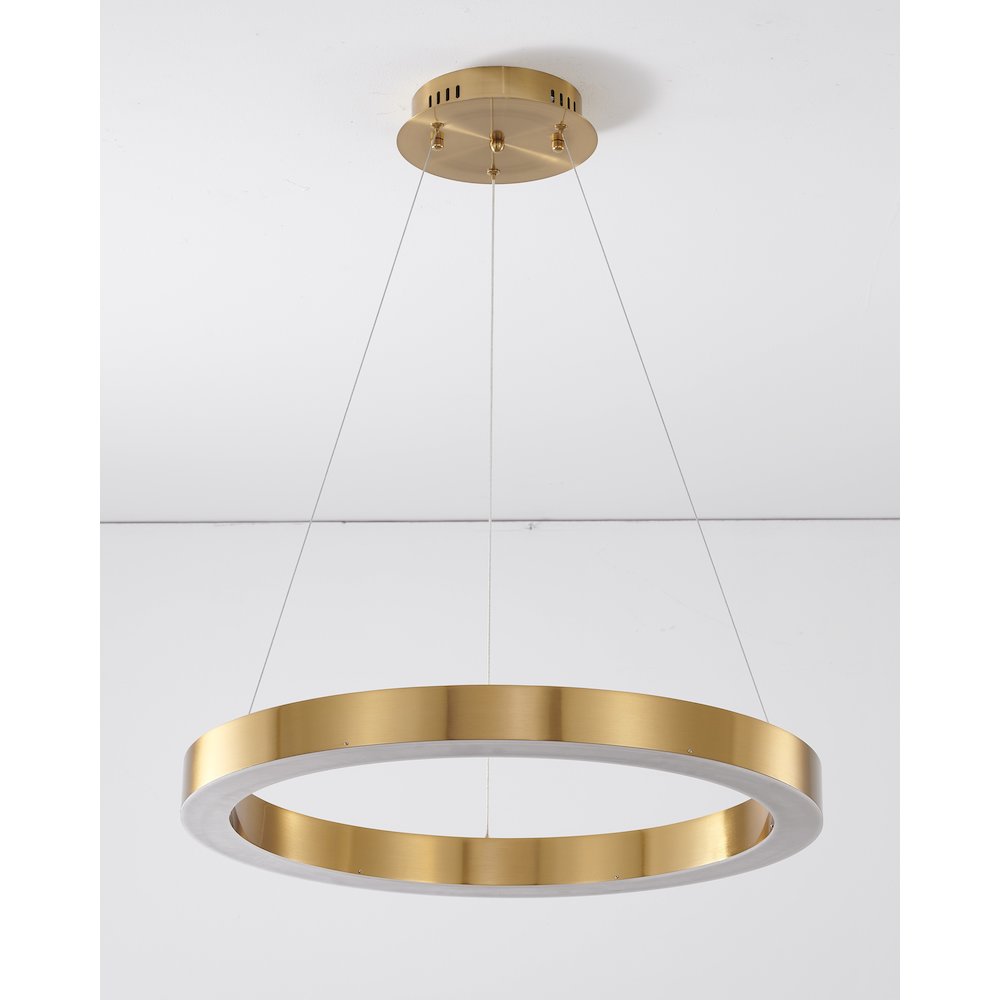 1-Light Gold LED Chandelier With An Acrylic Bottom Len