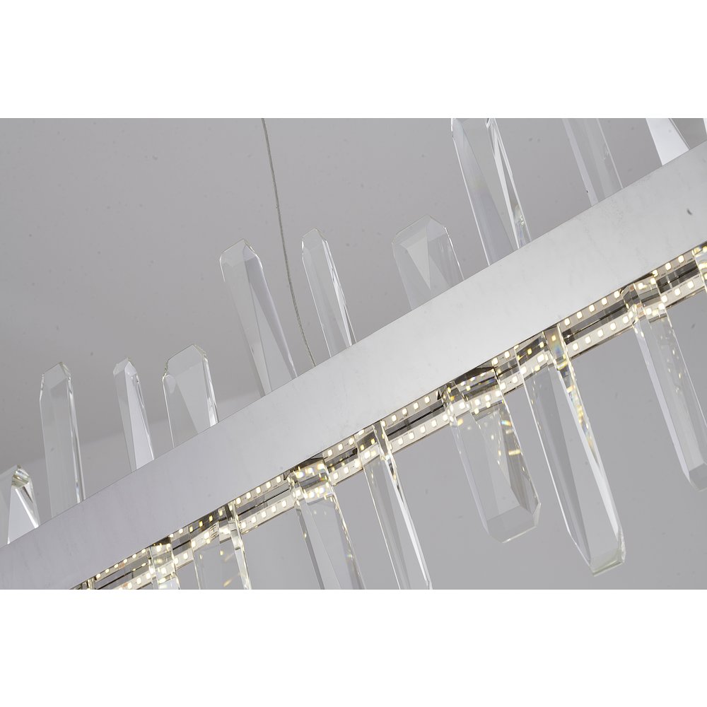 1-Light Chrome Stainless Steel LED Chandelier With Clear Crystals