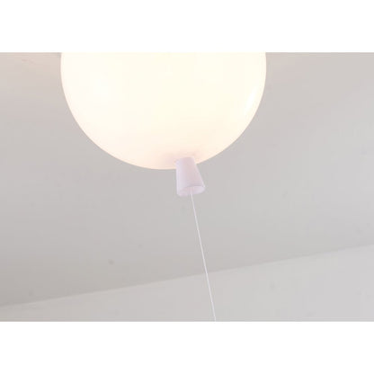 1-Light white acrylic semi flush mount in a balloon shape