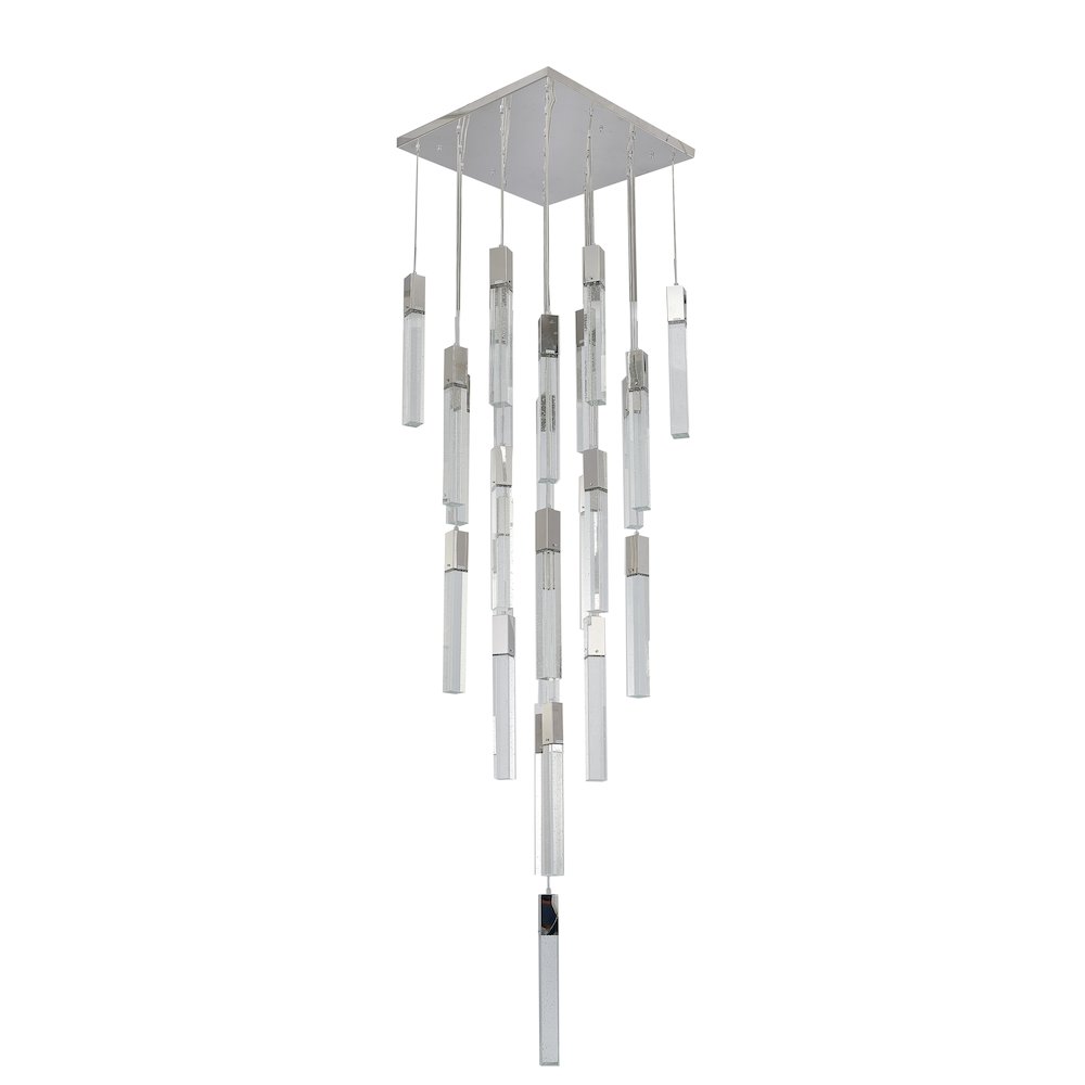 25-Light Chrome Chandelier With A Clear Bubble Crystal