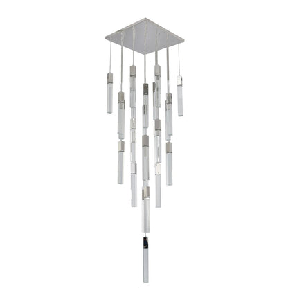 25-Light Chrome Chandelier With A Clear Bubble Crystal