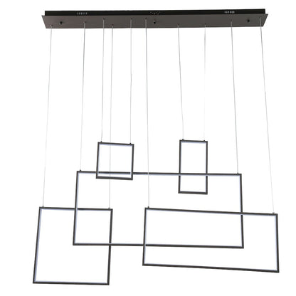 5-Light Satin Coffee Dimmable LED Chandelier With LED Boxes