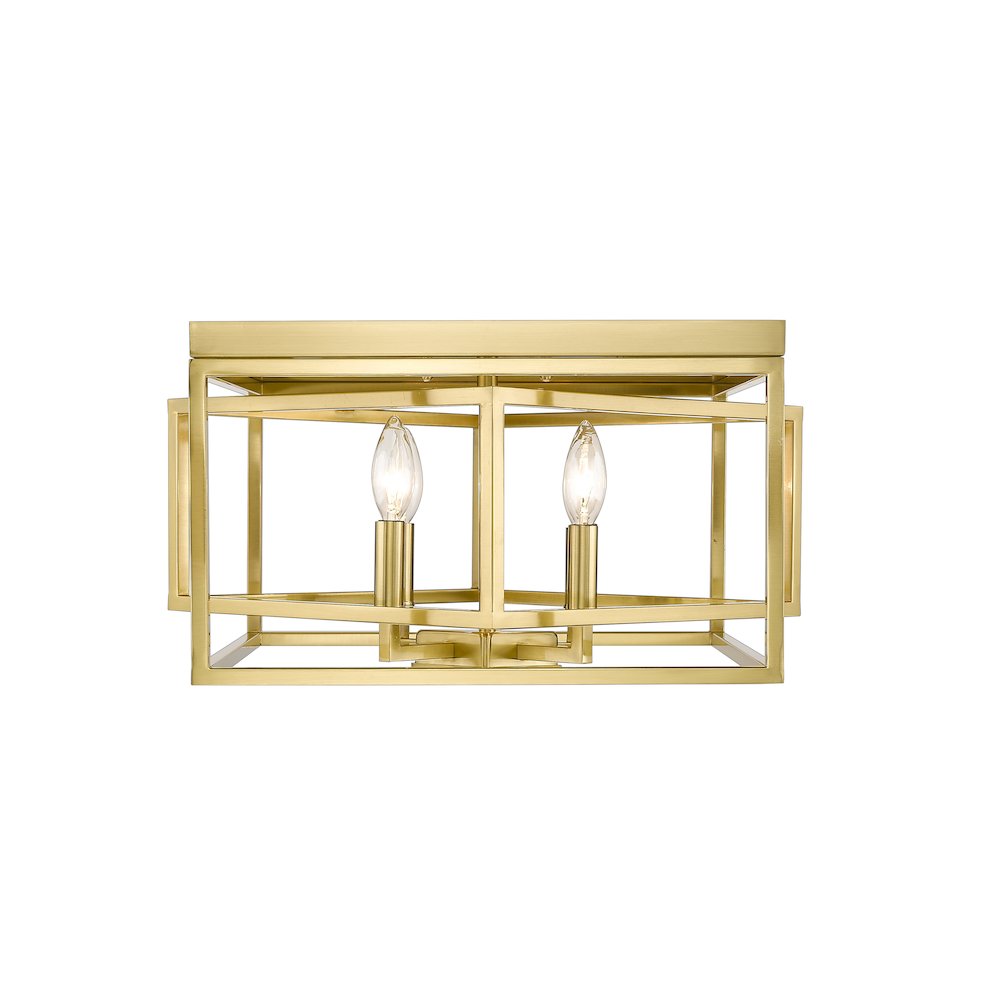 4-Light Gold Interlocked Box Flush Mount