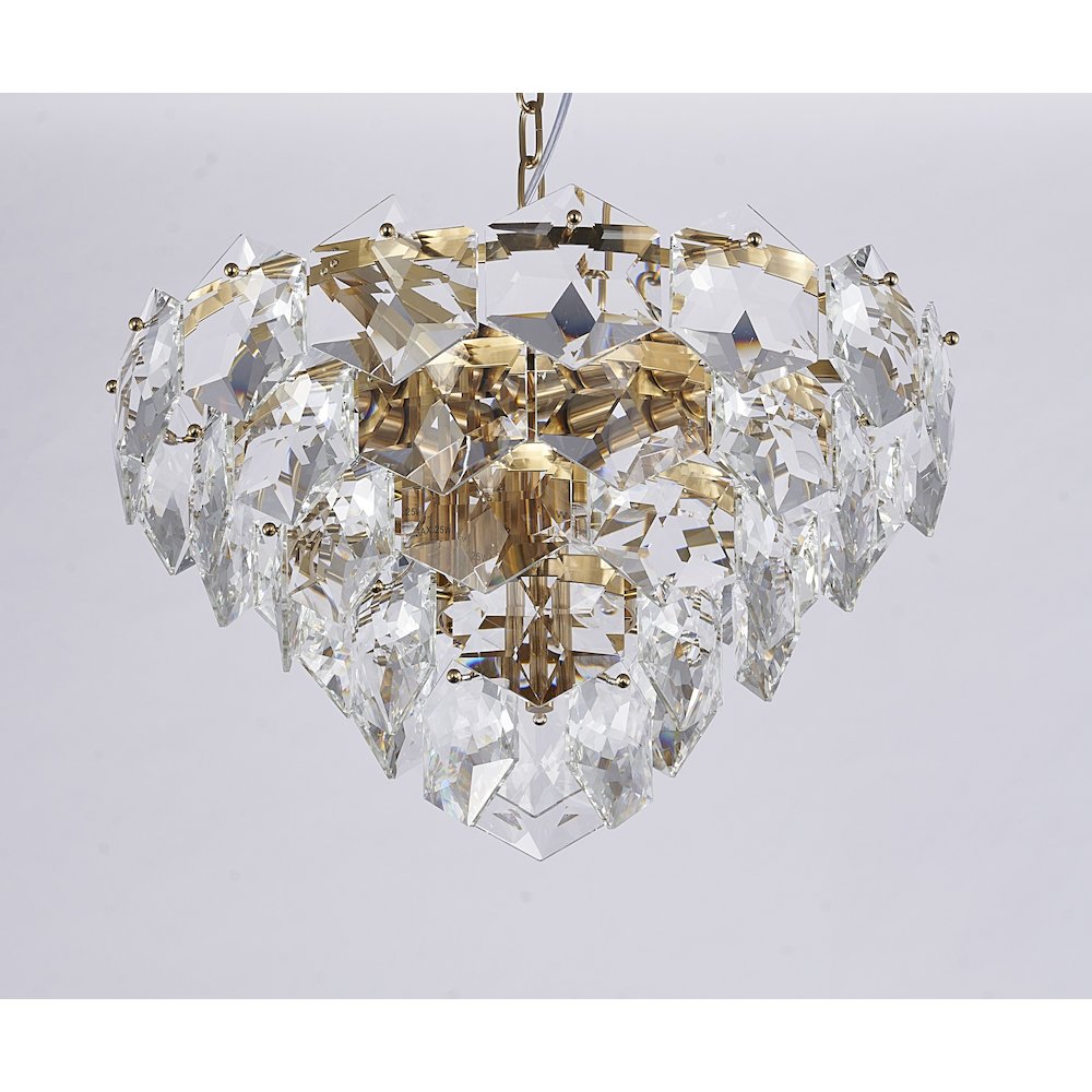 9-Light Gold Chandelier With Clear Crystals