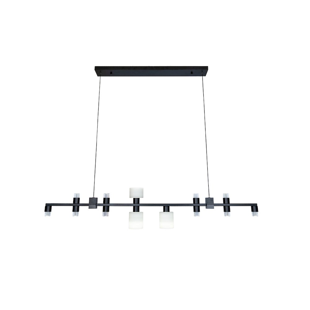 13-Light Black LED Chandelier With Glass Shades