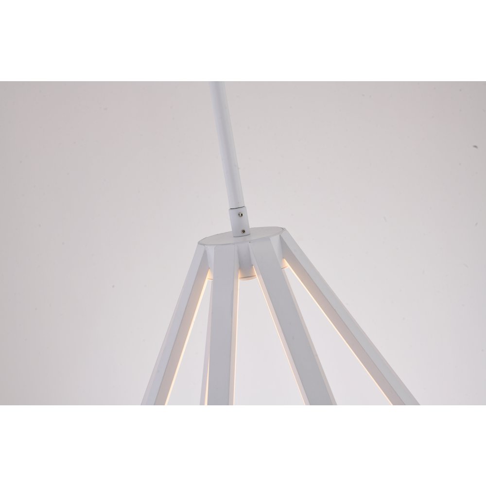 8-Light White Metal LED Chandelier With Silicone Diffusers