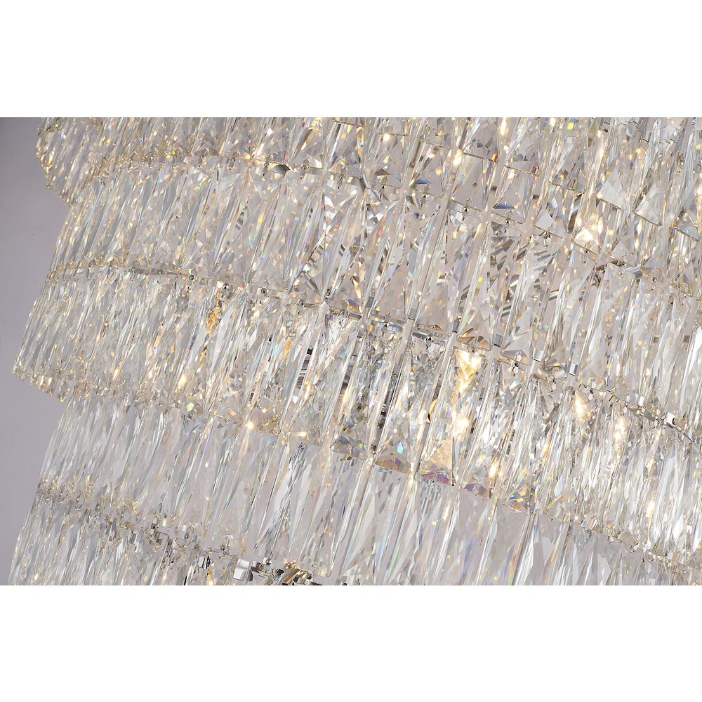 42-Light Chrome Chandelier With Clear Crystals