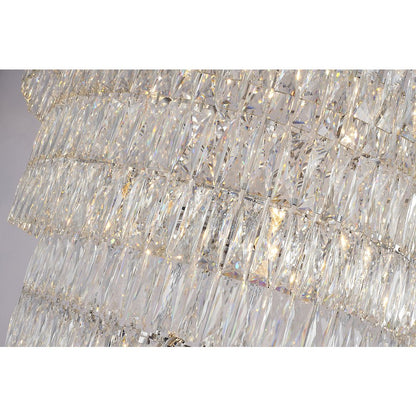 42-Light Chrome Chandelier With Clear Crystals
