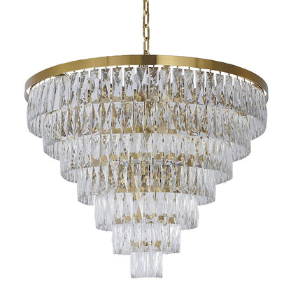 27-Light Gold Chandelier With Clear Crystals