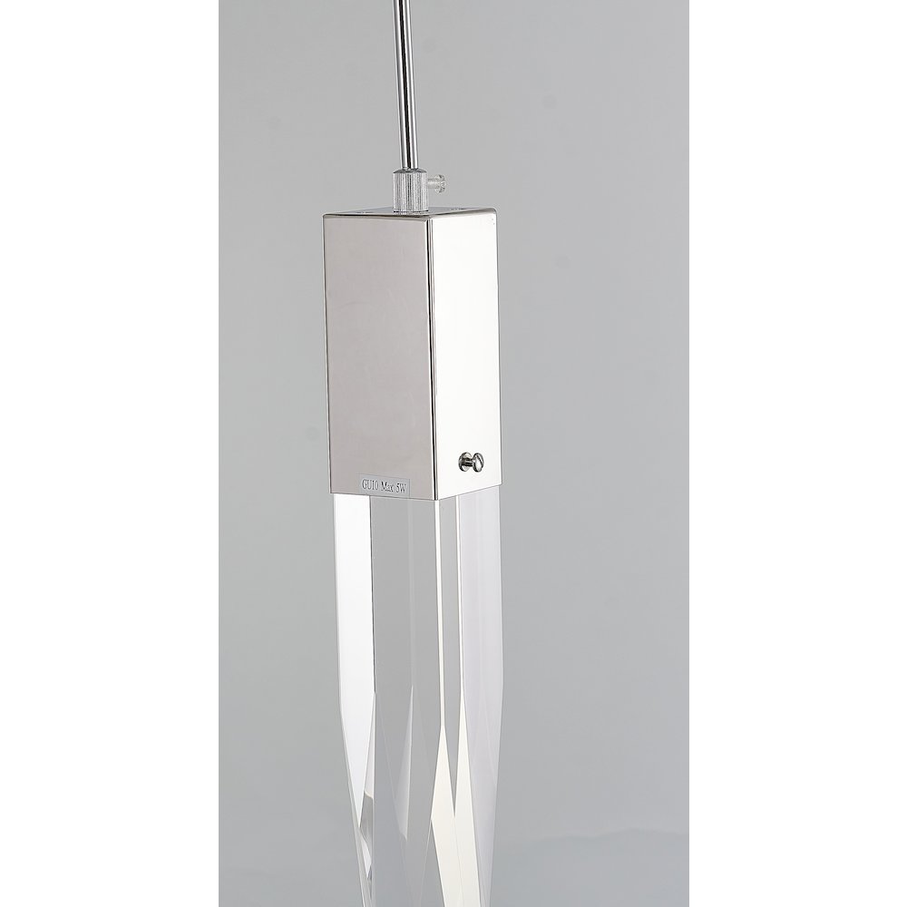 3-Light Chrome Island Lighting With A Clear iceberg Crystal