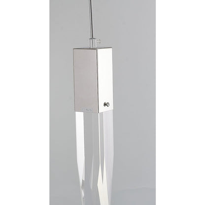 3-Light Chrome Island Lighting With A Clear iceberg Crystal