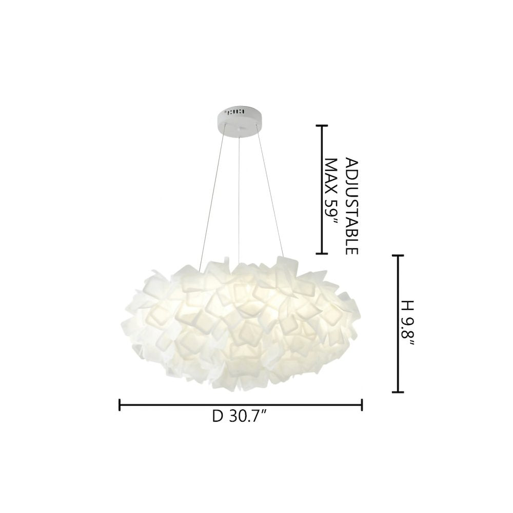 1-Light White LED Chandelier With A White Acrylic Shade
