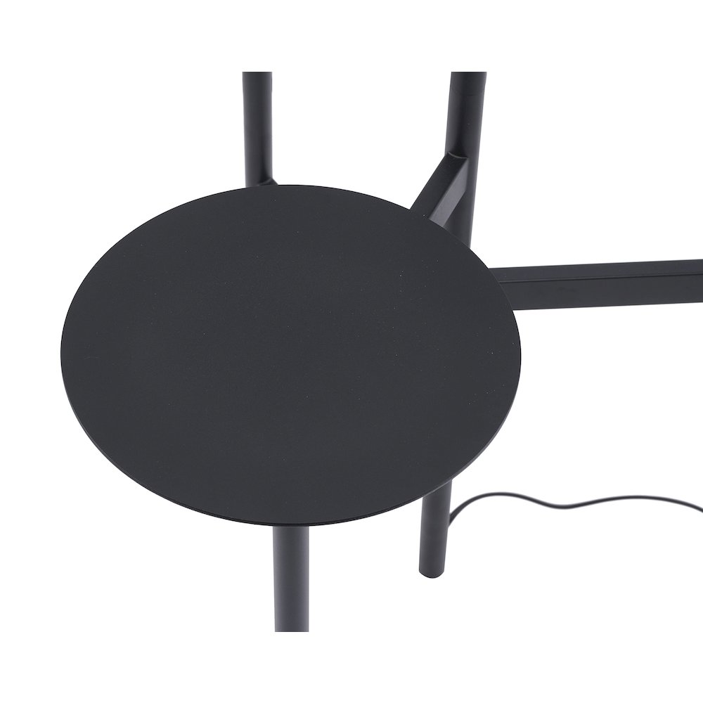 1-Light Black Iron LED Floor Lamp With A White Acrylic Shade
